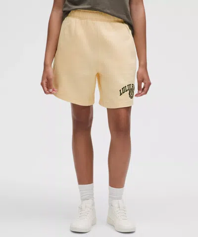Lululemon Scuba Mid-rise Oversized Shorts 7" Graphic In Neutral