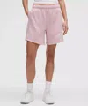 Lululemon Scuba Mid-rise Oversized Shorts 7" Graphic In Pink