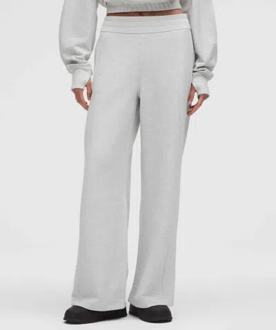 Lululemon Scuba Mid Rise Waffle Wide Leg Pants In Heather Grey In Gray