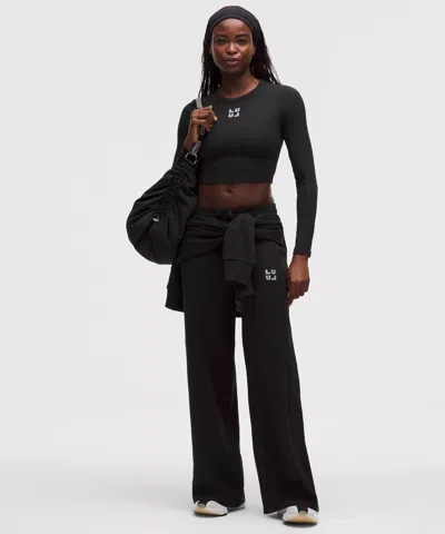 Lululemon Scuba Mid-rise Wide-leg Pant In Black