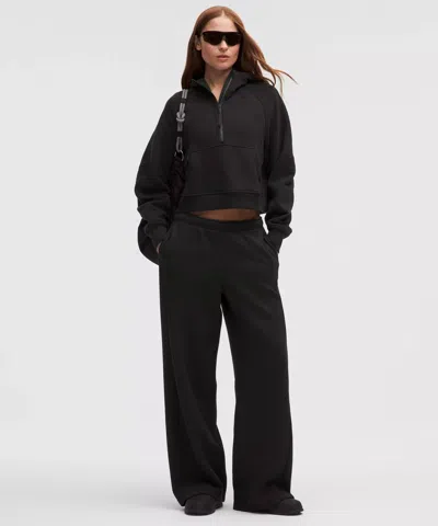 Lululemon Scuba Mid-rise Wide-leg Pant Gathered Waistband In Black