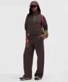 Lululemon Scuba Mid-rise Wide-leg Pant Gathered Waistband In Brown