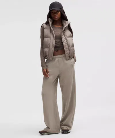 Lululemon Scuba Mid-rise Wide-leg Pant Gathered Waistband In Gray