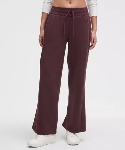 Lululemon Scuba Mid-rise Wide-leg Pants Short In Burgundy