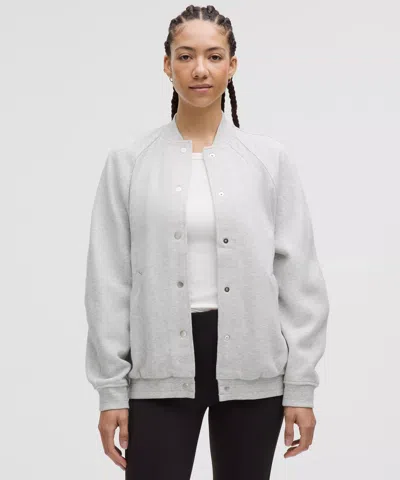 Lululemon Scuba Oversized Collegiate Jacket In Gray