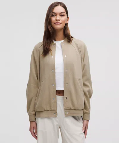 Lululemon Scuba Oversized Collegiate Jacket In Gray