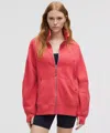 Lululemon Scuba Oversized Funnel-neck Full Zip In Pink