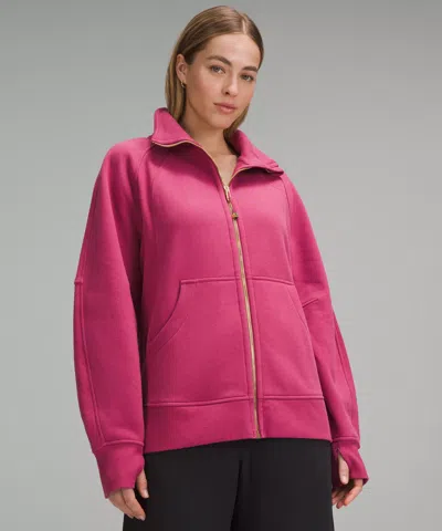 Lululemon Scuba Oversized Funnel-neck Full Zip In Pink