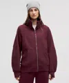 Lululemon Scuba Oversized Funnel-neck Full Zip In Burgundy