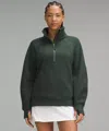 Lululemon Scuba Oversized Funnel-neck Half Zip Long In Green