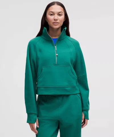 Lululemon Scuba Oversized Funnel-neck Half Zip In Green