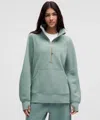 Lululemon Scuba Oversized Funnel-neck Half Zip Long In Green