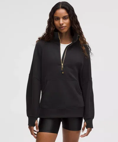 Lululemon Scuba Oversized Funnel-neck Half Zip Long In Black