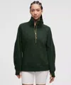 Lululemon Scuba Oversized Funnel-neck Half Zip Long In Green
