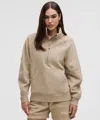 Lululemon Scuba Oversized Funnel-neck Half Zip Long In Brown