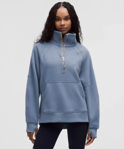 Lululemon Scuba Oversized Funnel-neck Half Zip Long In Blue