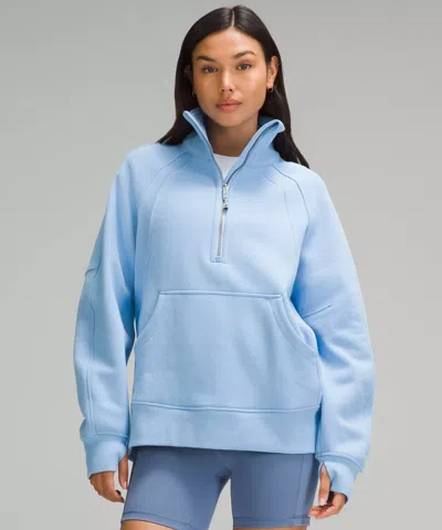 Lululemon Scuba Oversized Funnel-neck Half Zip Long In Blue