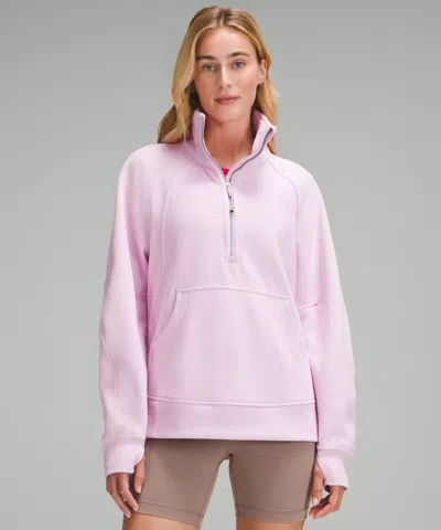 Lululemon Scuba Oversized Funnel-neck Half Zip Long In Pink