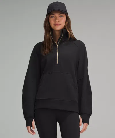 Lululemon Scuba Oversized Funnel-neck Half Zip Long In Black