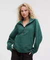 Lululemon Scuba Oversized Funnel-neck Half Zip Long In Green
