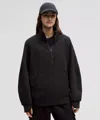 Lululemon Scuba Oversized Funnel-neck Half Zip Long In Black