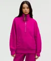 Lululemon Scuba Oversized Funnel-neck Half Zip Long In Pink