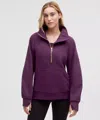 Lululemon Scuba Oversized Funnel-neck Half Zip Long In Purple