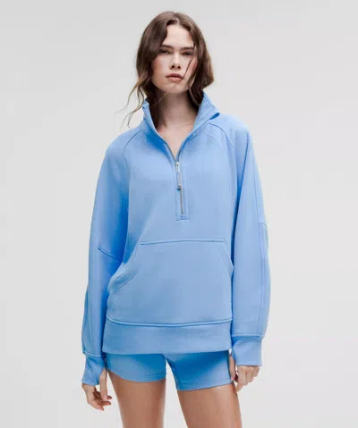 Lululemon Scuba Oversized Funnel-neck Half Zip Long In Blue