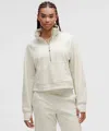 Lululemon Scuba Oversized Funnel-neck Half Zip Velvet In White
