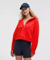 Lululemon Scuba Oversized Half-zip Hoodie In Red
