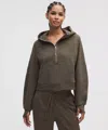 Lululemon Scuba Oversized Half-zip Hoodie In Brown