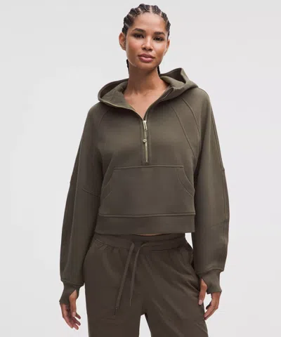 Lululemon Scuba Oversized Half-zip Hoodie In Brown