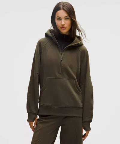 Lululemon Scuba Oversized Half-zip Hoodie In Brown