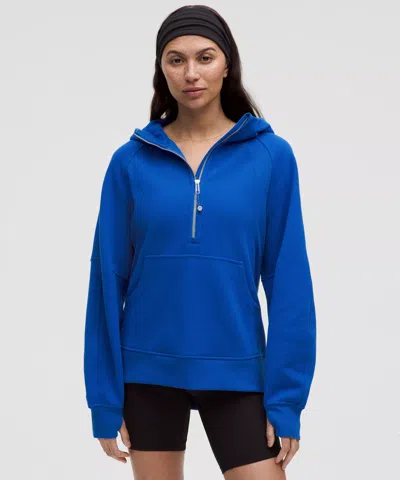 Lululemon Scuba Oversized Funnel-neck Half Zip Long In Blue