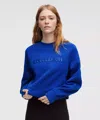 Lululemon Scuba Oversized Pullover Wordmark In Blue