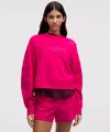 Lululemon Scuba Oversized Pullover Wordmark In Pink