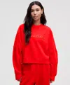Lululemon Scuba Oversized Pullover Wordmark In Red