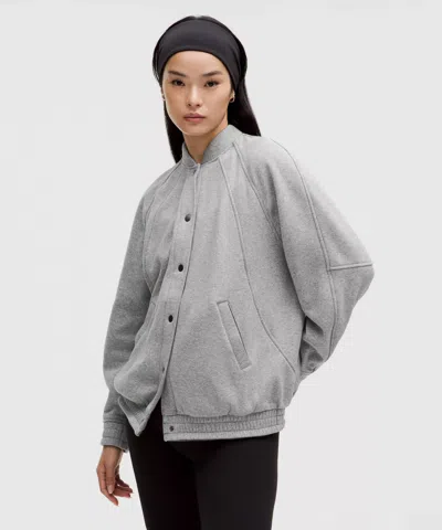 Lululemon Scuba Oversized Varsity Jacket Plush In Gray