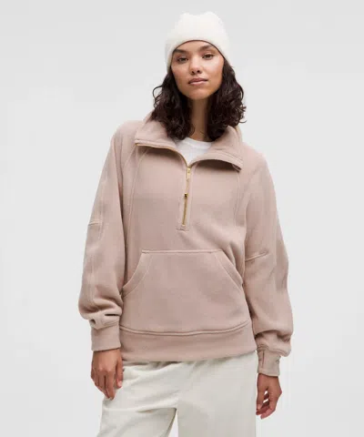 Lululemon Scuba Tumbled Fleece Funnel-neck Half Zip In Pink