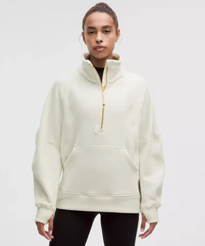 Lululemon Scuba Tumbled Fleece Funnel-neck Half Zip In Neutral