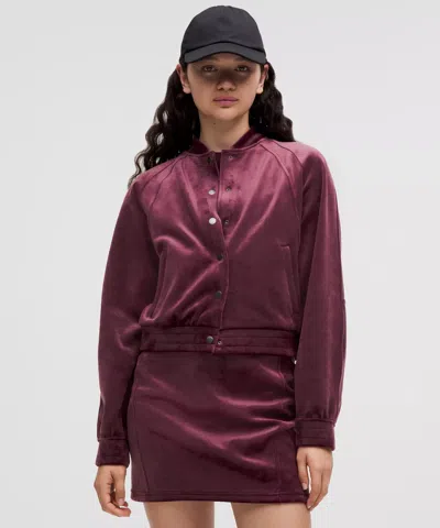 Lululemon Scuba Varsity Jacket Velvet In Red