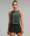 Lululemon Sculpt Cropped Tank Top In Green