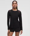 Lululemon Sculpt Long-sleeve Shirt Pleated In Black