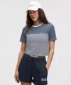 Lululemon Seamless Classic-fit Mariner Stripe Cropped T-shirt
