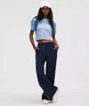 Lululemon Seamless Classic-fit Mariner Stripe Cropped T-shirt
