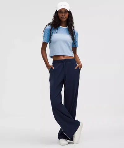 Lululemon Seamless Classic-fit Mariner Stripe Cropped T-shirt