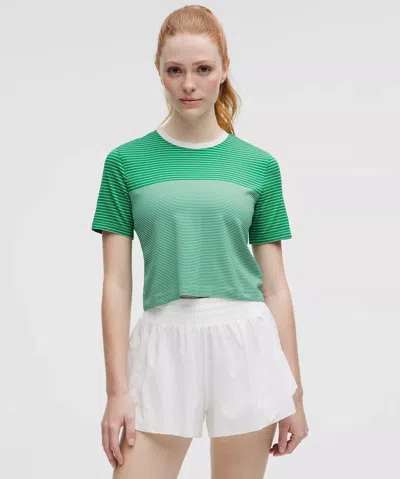 Lululemon Seamless Classic-fit Mariner Stripe Cropped T-shirt
