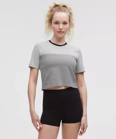 Lululemon Seamless Classic-fit Mariner Stripe Cropped T-shirt
