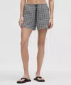Lululemon Seersucker Check Mid-rise Pull-on Short 3"