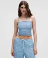 Lululemon Seersucker Check Strappy Tank Top